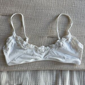 Skims Fits Everybody Lace Scoop White Bralette M
